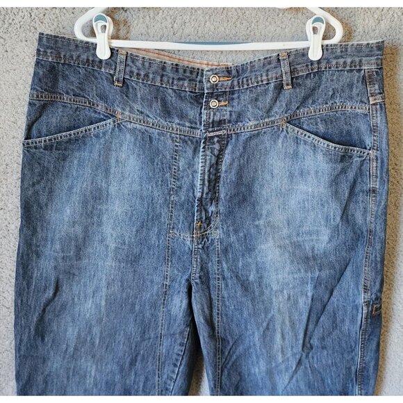 Y2K Marithe Francois Girbaud Double Button Skater Hip Hop Blue Jeans Size 44 - Picture 2 of 16